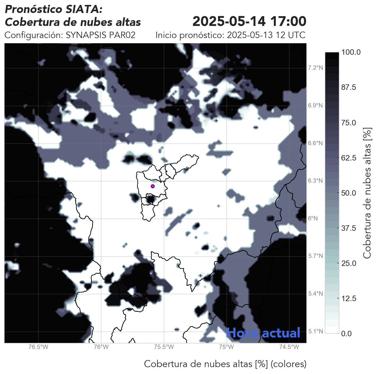 SYNAPSIS PAR02: Cobertura de nubes medias: Cobertura de nubes altas: desde 6000 metros de la superficie en adelante