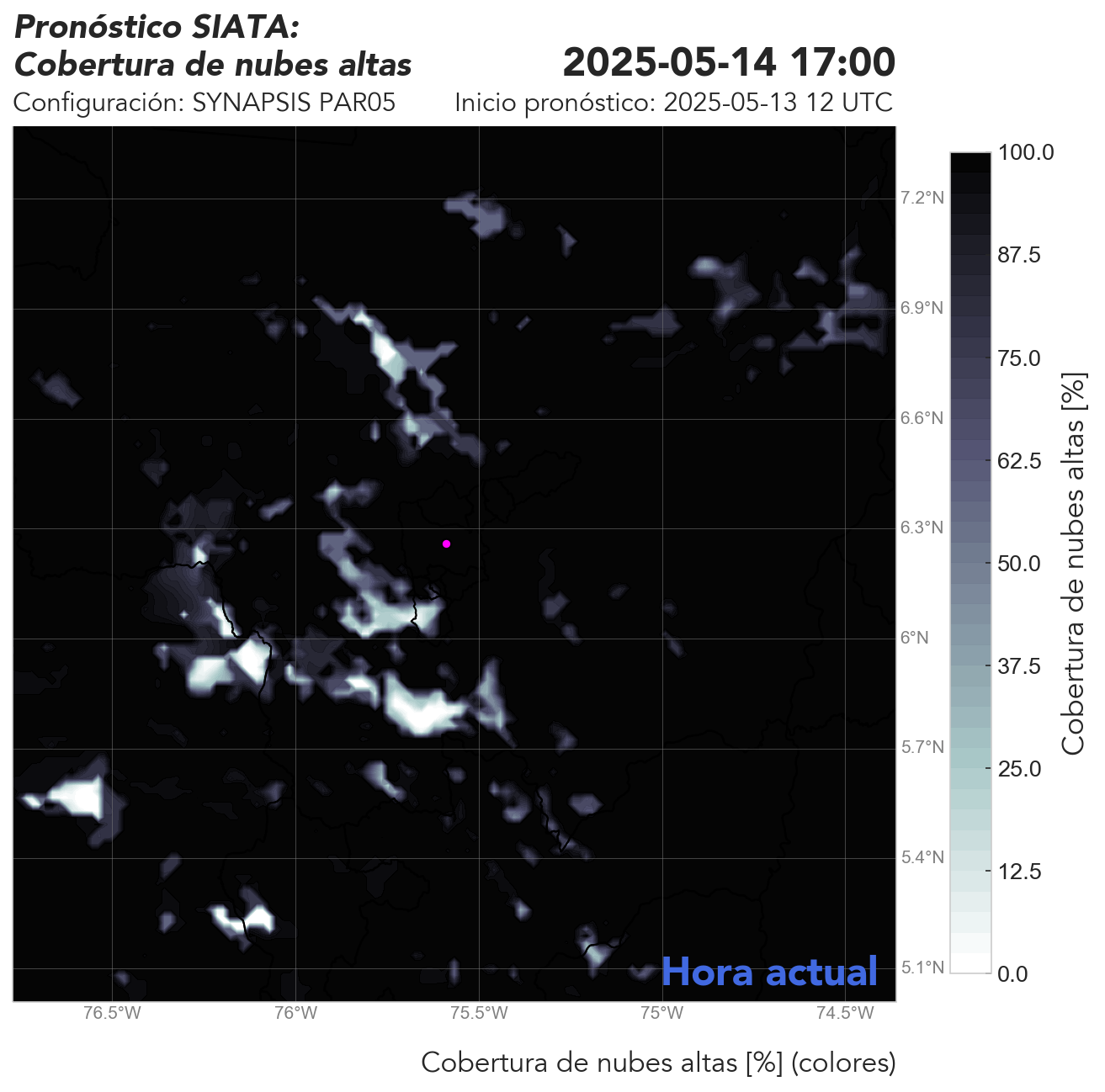SYNAPSIS PAR05: Cobertura de nubes medias: Cobertura de nubes altas: desde 6000 metros de la superficie en adelante