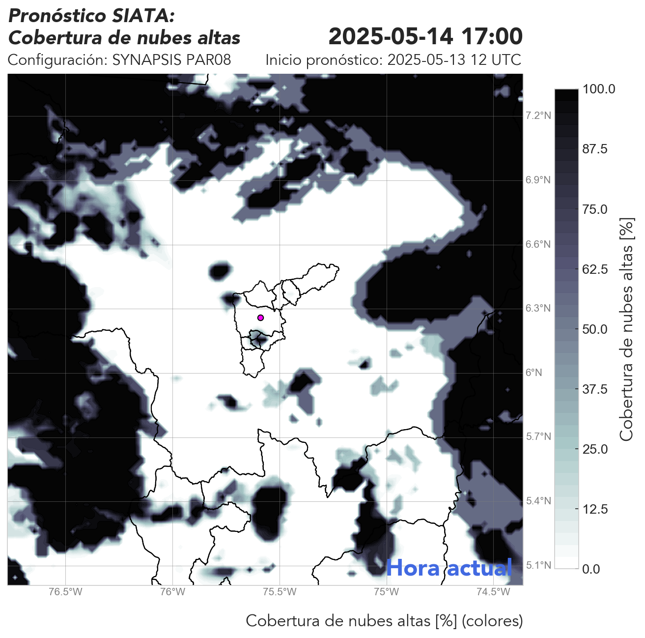 SYNAPSIS PAR08: Cobertura de nubes medias: Cobertura de nubes altas: desde 6000 metros de la superficie en adelante