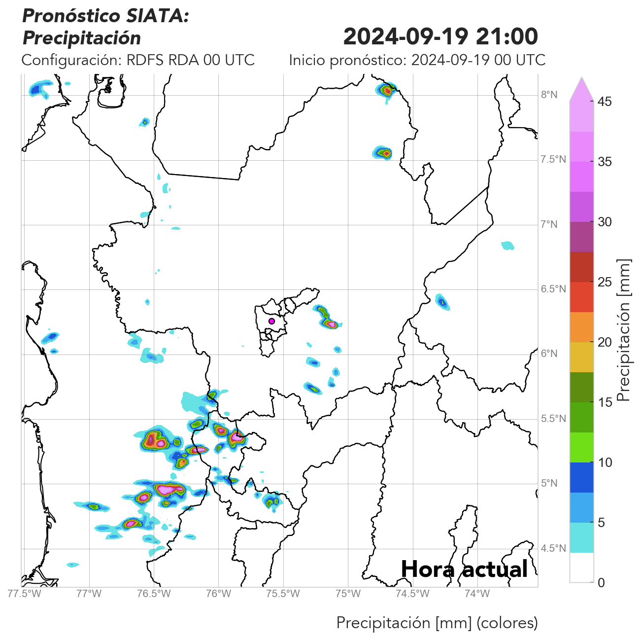 RDFS RDA (Ejecución con asimilación de datos) 00 UTC: Precipitación