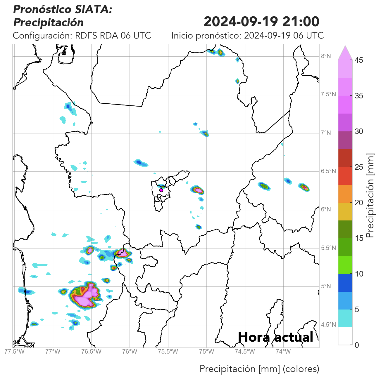 RDFS RDA (Ejecución con asimilación de datos) 06 UTC: Precipitación