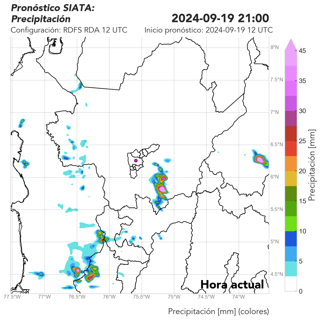 RDFS RDA (Ejecución con asimilación de datos) 12 UTC: Precipitación